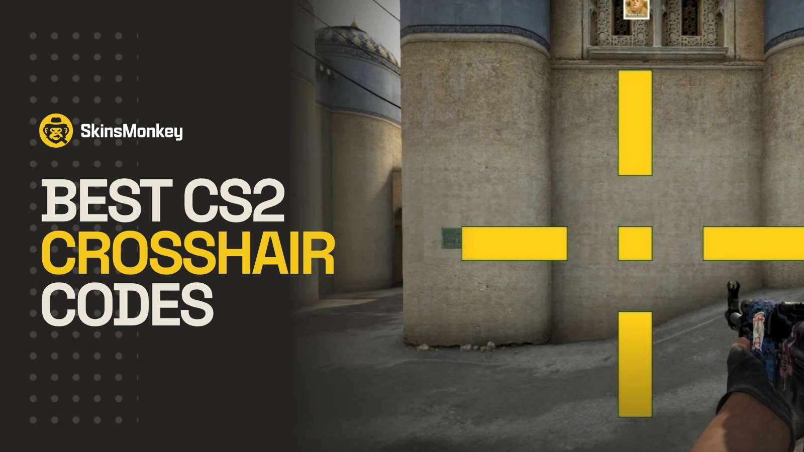 Yellow crosshair on Dust II in CS2