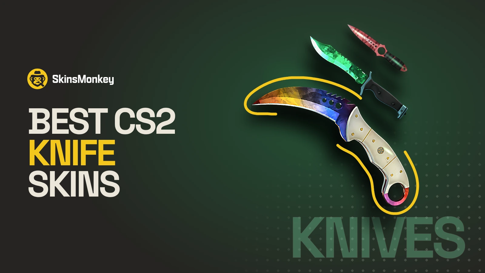 Talon Knife Marble Fade, Skeleton Knife Slaughter and Bowie Knife Gamma Doppler