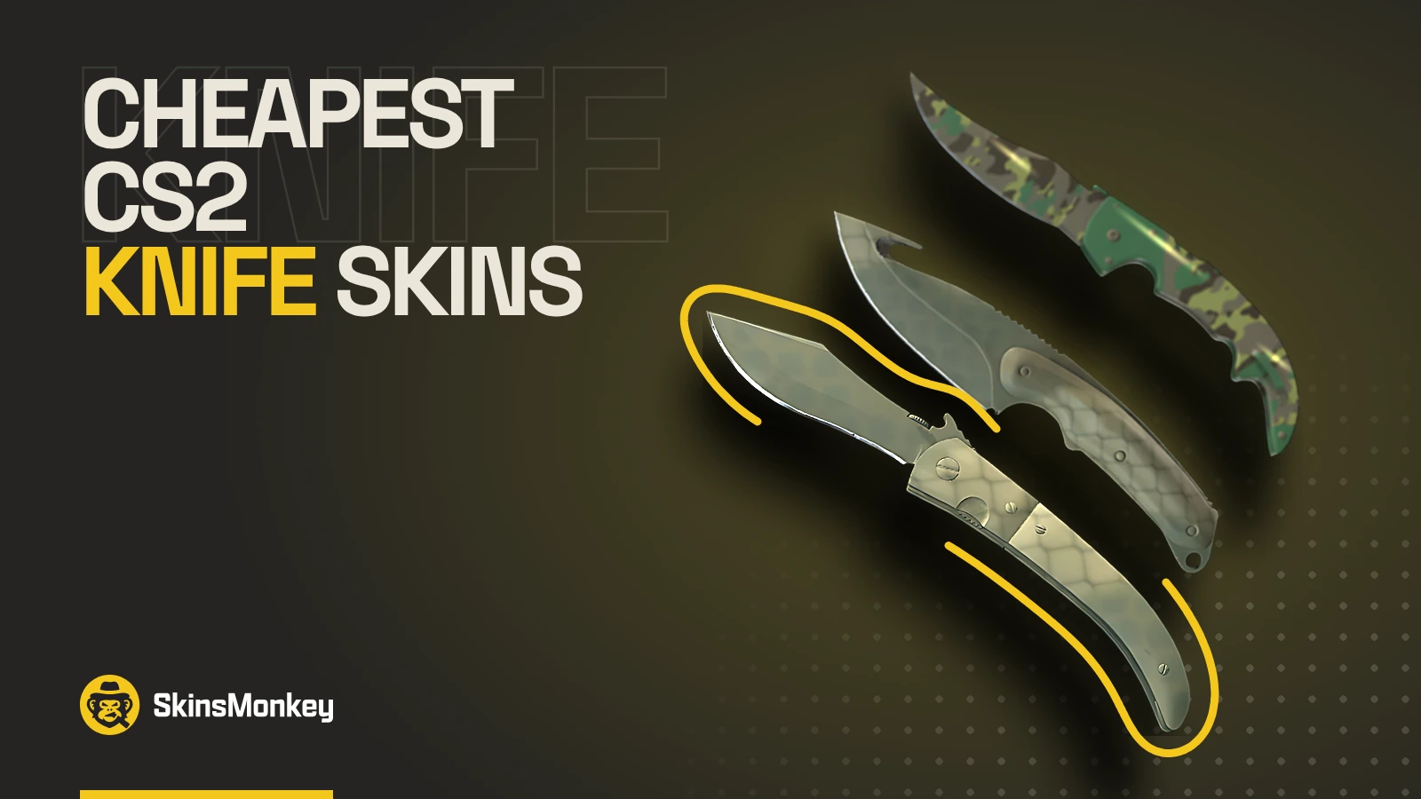 Navaja Knife Safari Mesh, Gut Knife Safari Mesh and Falchion Knife Boreal Forest