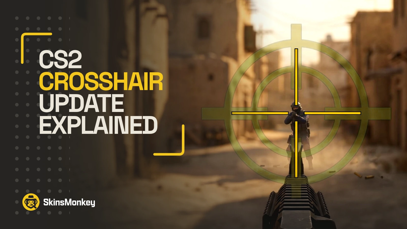 Yellow crosshair on a CS2 map screenshot