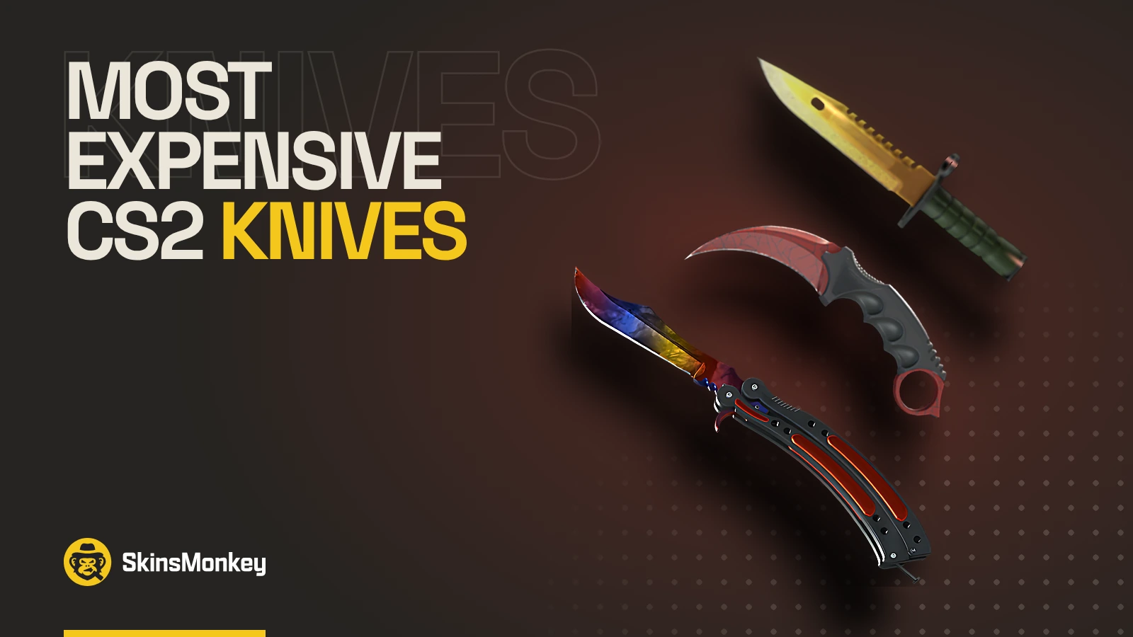 Most expensive CS2 knives: M9 Bayonet Lore, Karambit Crimson Web and Butterfly Knife Marble Fade