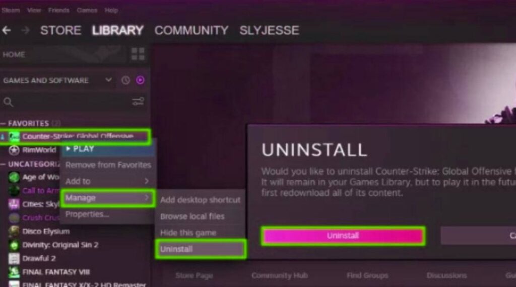 Scenario VI: Reinstall CS2
