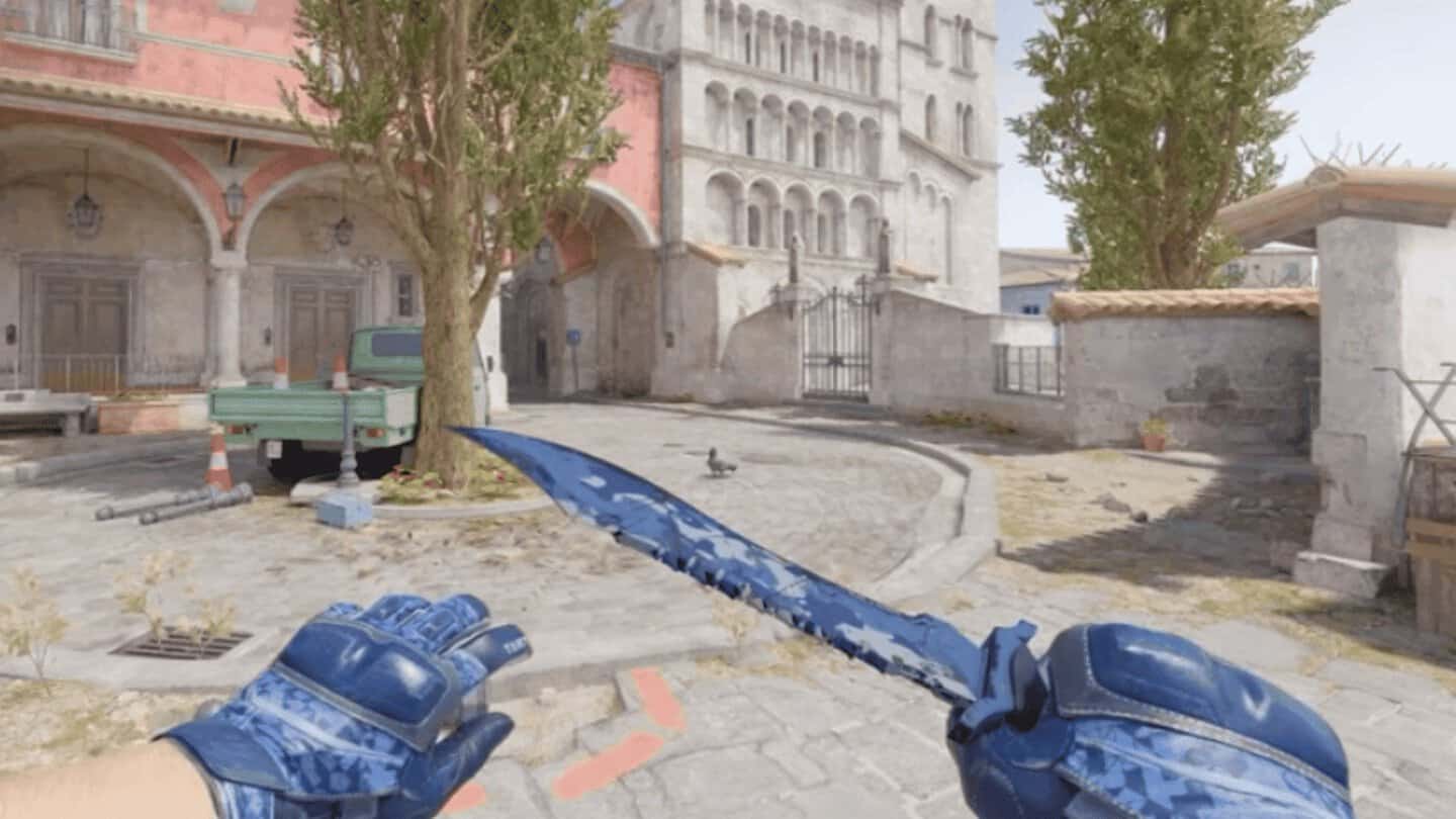 blue gloves