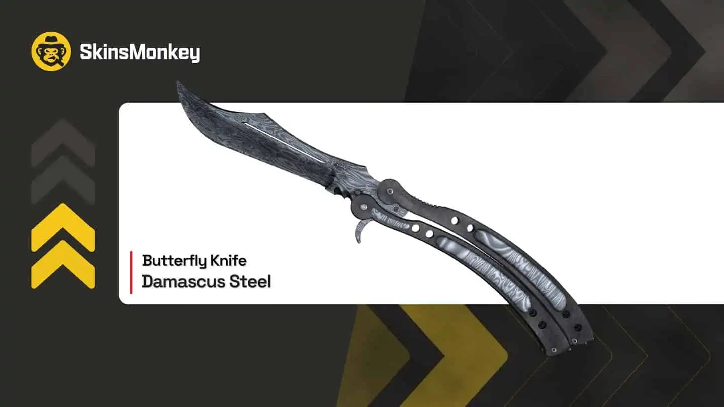 butterfly knife damascus steel