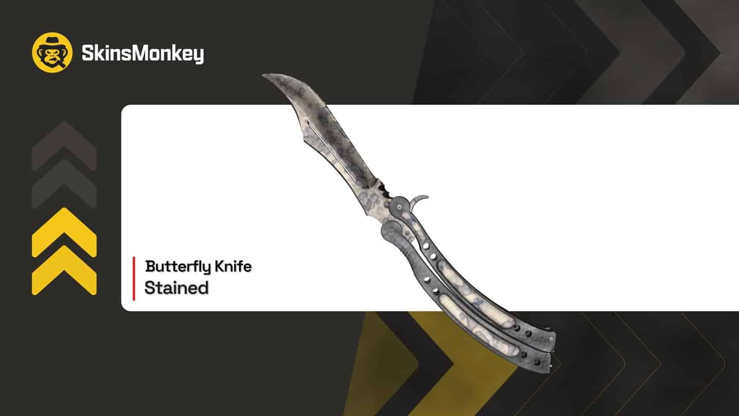 butterfly knife stained