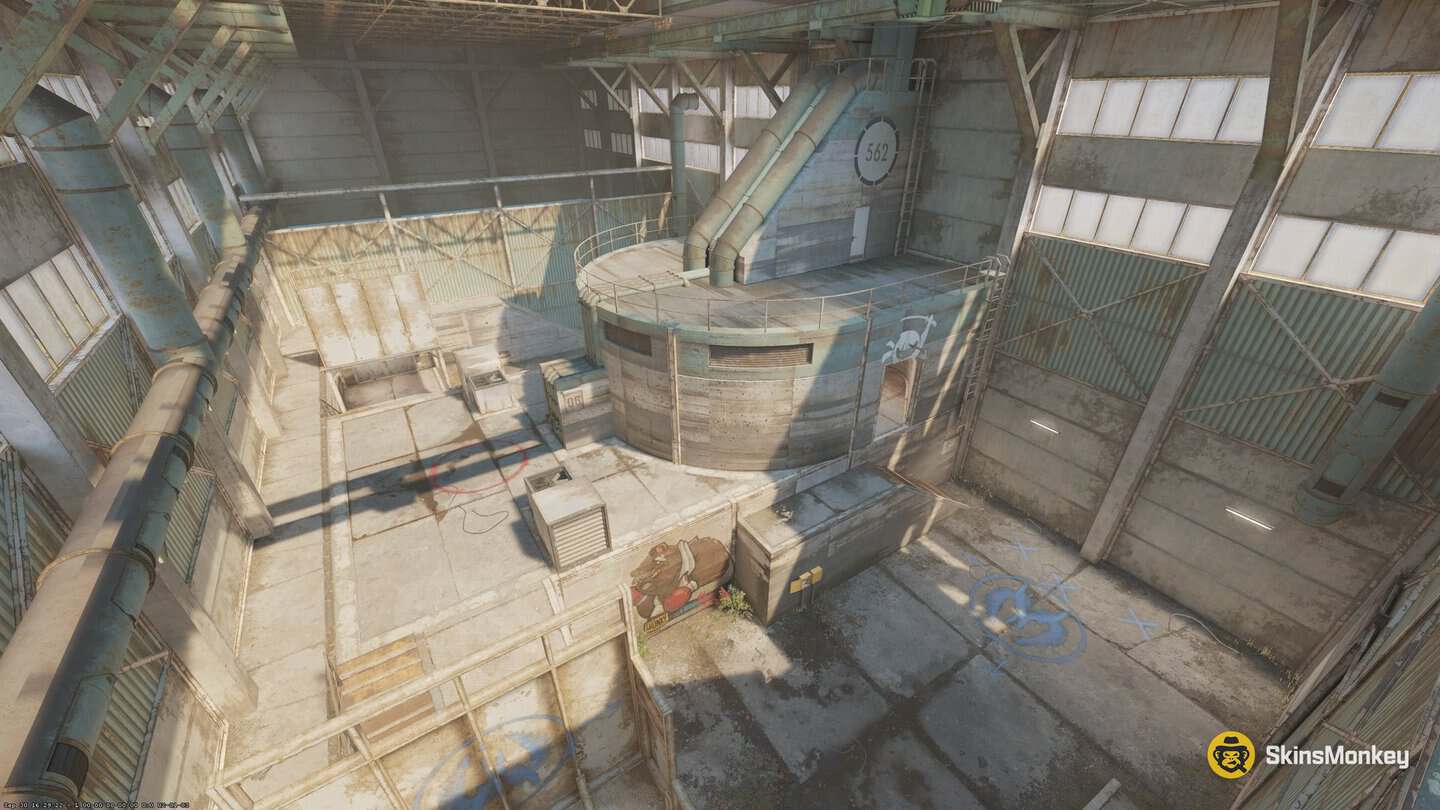 CS2 Rush Bear arena, a horseshoe-shaped room with the tower at the top of the curve