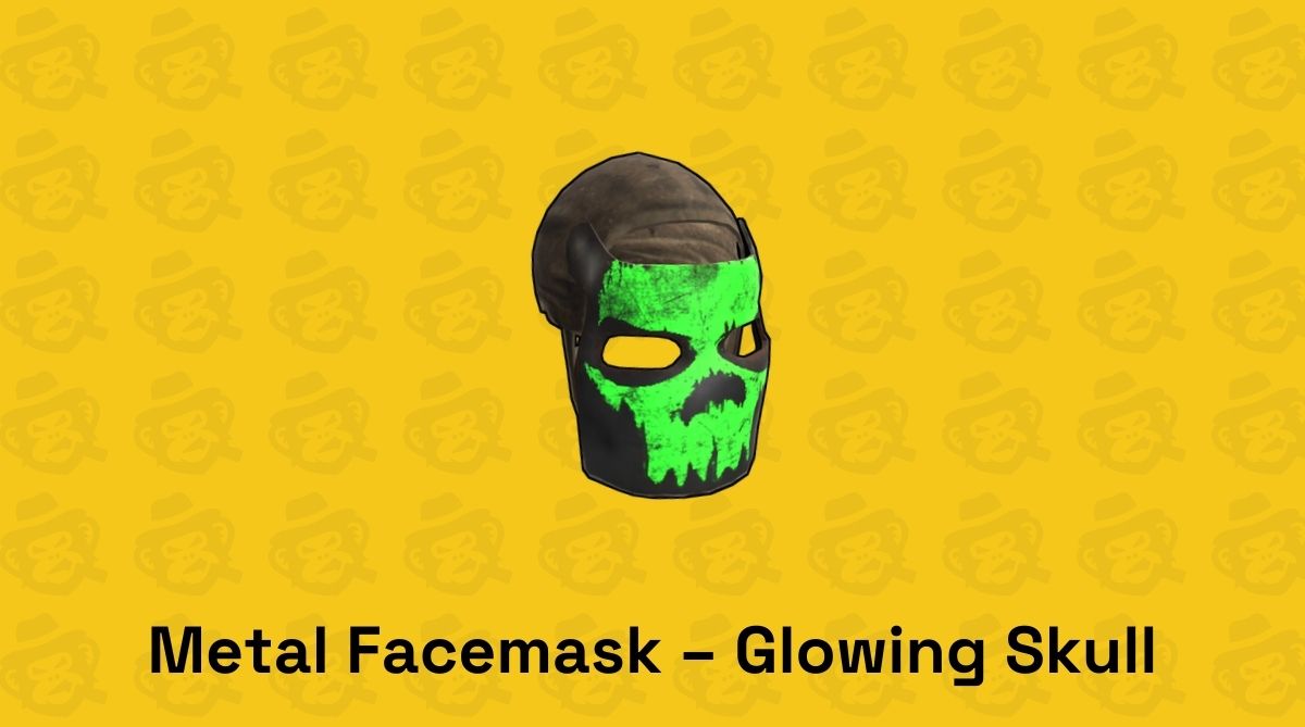 metal facemask glowing skull rust
