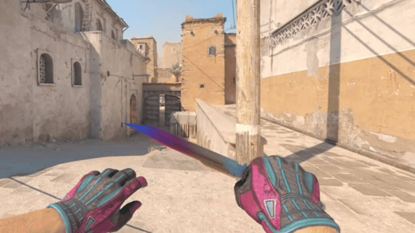 pink gloves