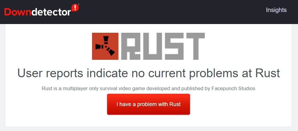 rust surver down