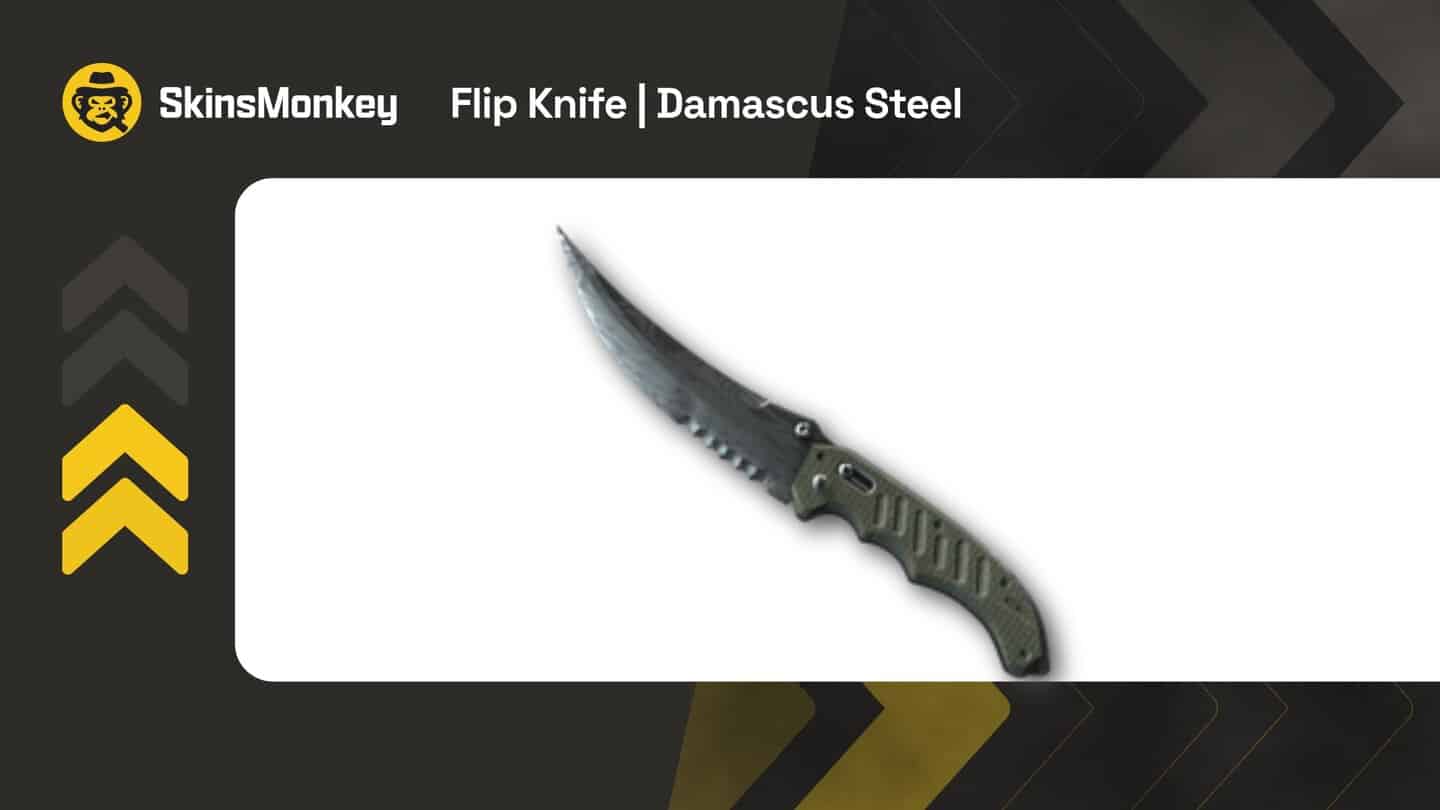 skinsmonkey flip knife damascus steel