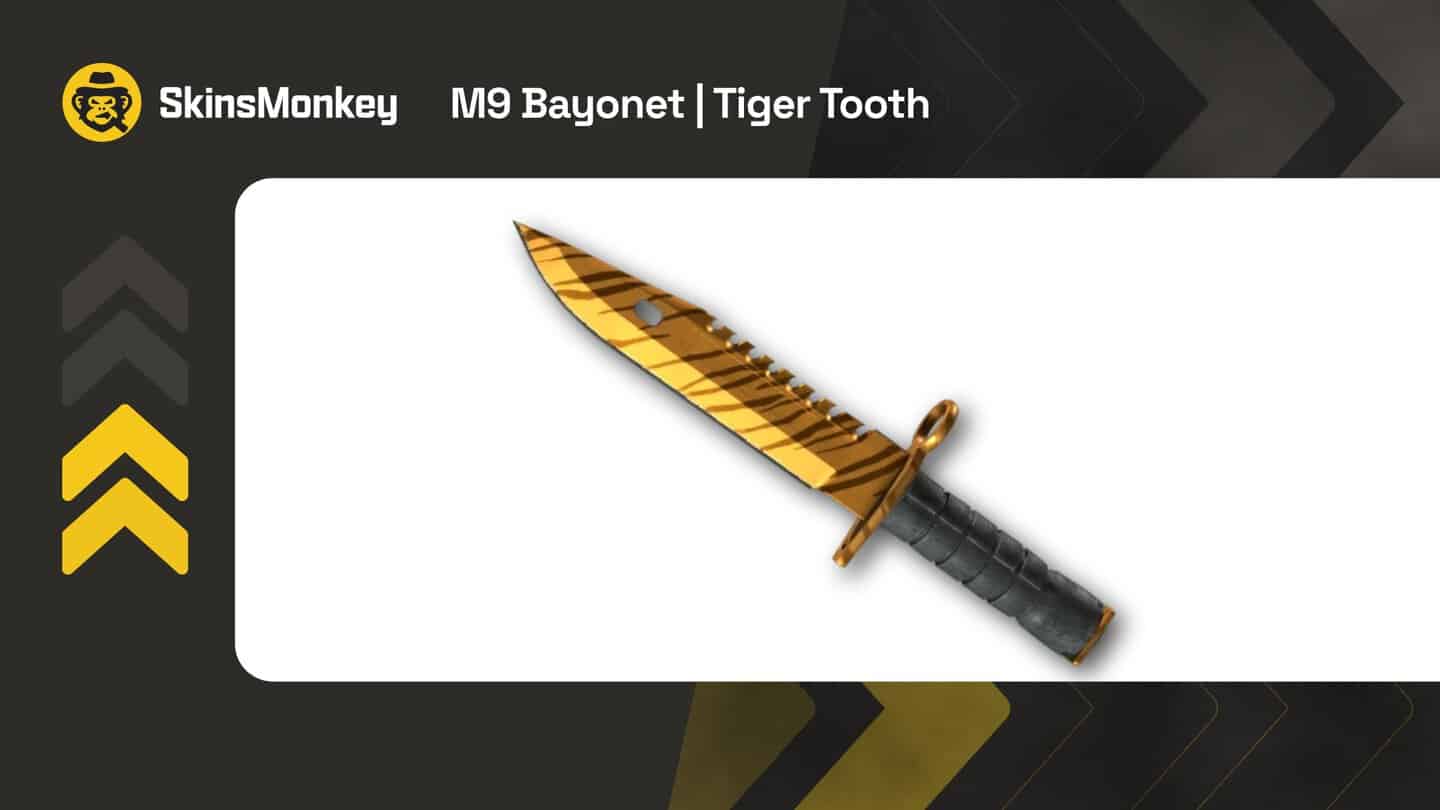 skinsmonkey m9 bayonet tiger tooth
