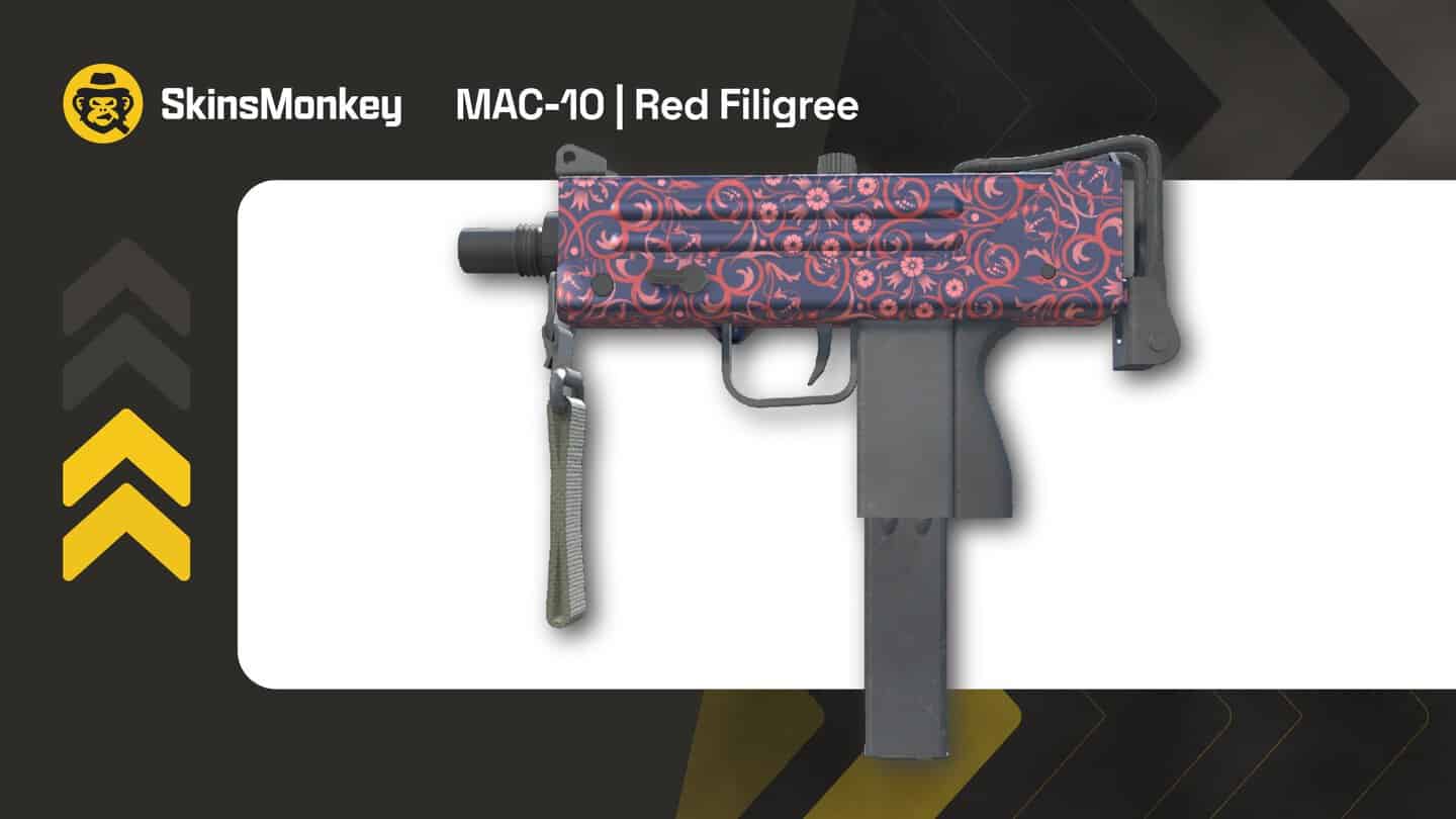 skinsmonkey mac10 red filigree