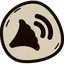 Gramophone horn with sound waves